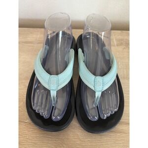 Olukai Ohana Sea Glass Thong Sandal Slides Light Blue Aqua Size 8